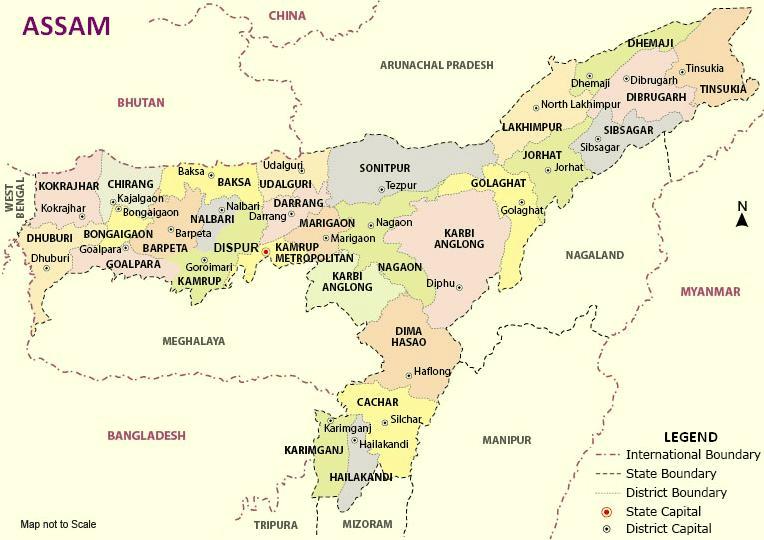 Assam Tourist Map 